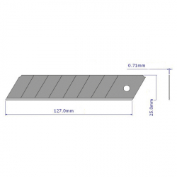 Lame cutter standard - étui de 10 lames sécables 25 mm standard