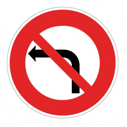 Panneaux routier Interdiction tourner à gauche B2a