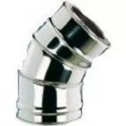 Coude 45° pour tuyau simple paroi inox P.H.R gaz intérieur ou extérieur