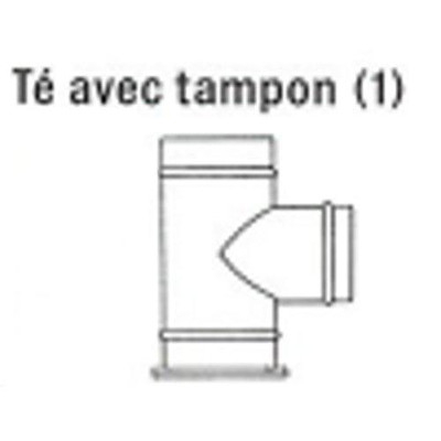 Équerre "Té" simple paroi inox PRH avec tampon gaz intérieur ou extérieur