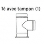 Té équerre pour tubage flexible inox avec tampon pour fuel ou gaz inox