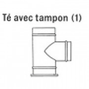 Té équerre pour tubage flexible inox avec tampon pour fuel ou gaz inox
