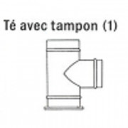 Té équerre simple paroi aluminium avec purge pour gaz intérieur