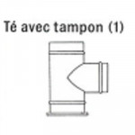 Té équerre simple paroi inox 304 avec tampon pour fuel ou gaz intérieur