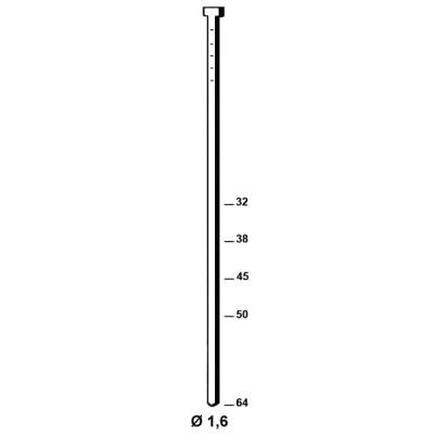 Brads 20° de 35 à 64 mm sans gaz