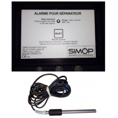 Alarme 1 sonde pour séparateur d'hydrocarbures et hydrodynamique