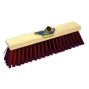 Balai de cantonnier synthétique rouge - douille 28 mm - Longueur 100 cm
