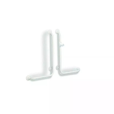 Barre d'appui  "ERGOGRIP" angle 90° horizontale inox époxy blanche