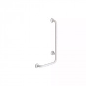 Barre d'appui  "ERGOGRIP" angle 90° verticale en  inox époxy blanc