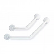 Barre d'appui  "ERGOGRIP" coudée 135° acier époxy blanche