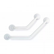 Barre d'appui  "ERGOGRIP" coudée 135° acier époxy blanche