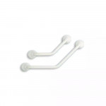 Barre d'appui  "ERGOGRIP" coudée 135° inox poli support blanc