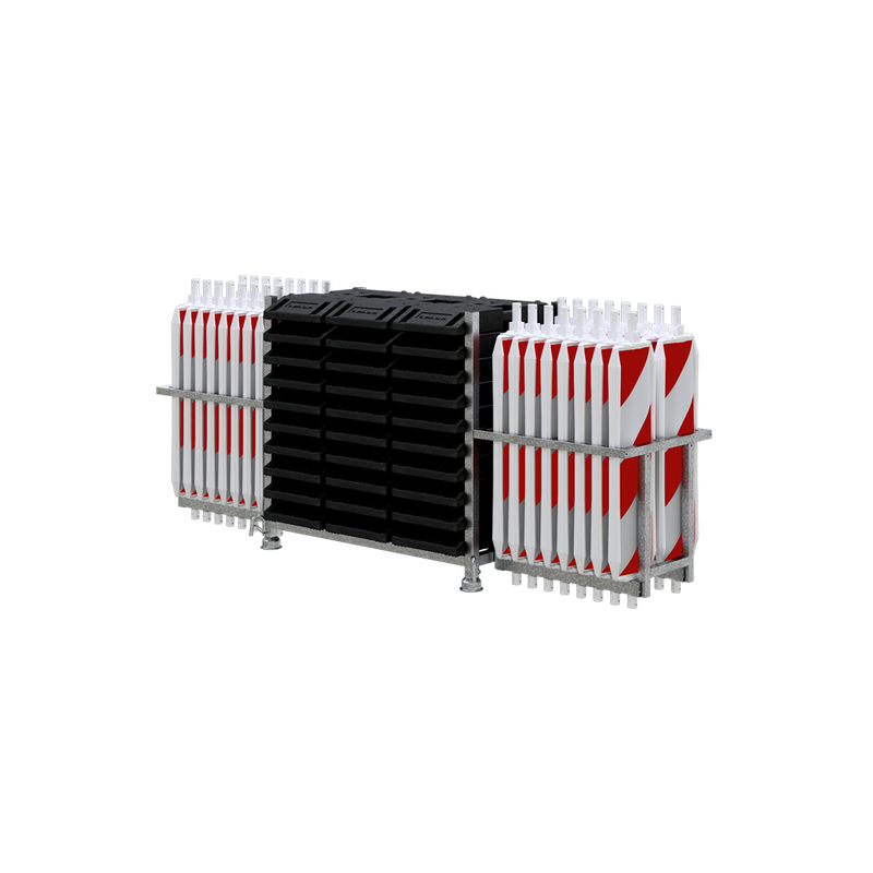SET de balisage de chantier routier – Balises haute visibilité avec stockage