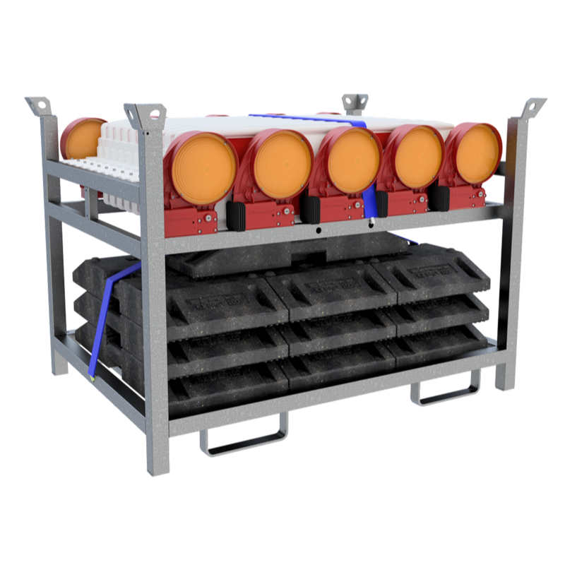 SET de balisage de chantier voirie avec balises, socles et signalisation lumineuse