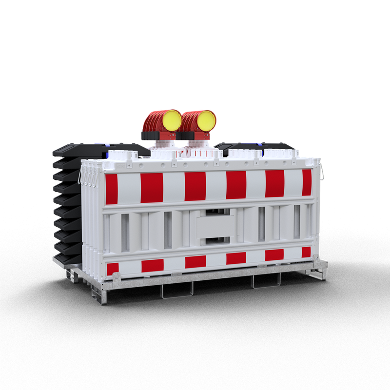 SET de balisage de chantier voirie avec barrières, balises, socles et lampes – Solution complète TP