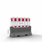 Set de barrière de voirie avec support béton – barrière plastique NOX / NOX LIGHT / ULTRA
