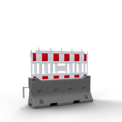 Set de barrière de voirie avec support béton – barrière plastique NOX / NOX LIGHT / ULTRA