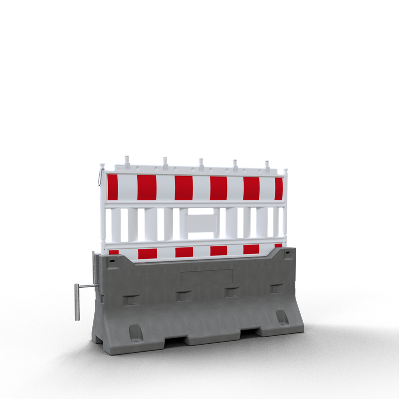 Set de barrière de voirie avec support béton – barrière plastique NOX / NOX LIGHT / ULTRA