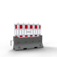 Set de barrière de voirie avec support béton – barrière plastique NOX / NOX LIGHT / ULTRA