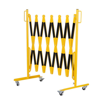Barrière extensible jaune et noire sur roulettes - 3.6 à 4 m