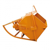 Benne à béton couchée à tuyau réceptacle latéral