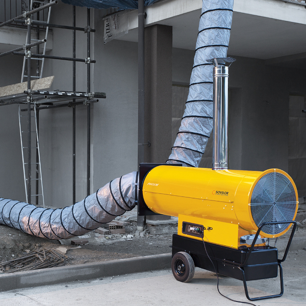 Générateur d'air chaud inox à suspendre avec cheminée