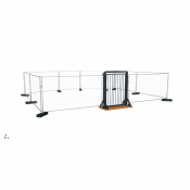 Délimitation sécurisée de chantier avec clôture mobile et porte d’accès – SET 3B7090VD