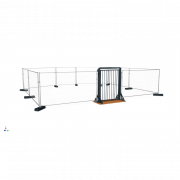 Délimitation sécurisée de chantier avec clôture mobile et porte d’accès – SET 3B7090VD