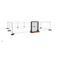 Délimitation sécurisée de chantier avec clôture mobile et porte d’accès – SET 3B7090VD