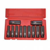 Coffret de 11 Douilles à Chocs Longues 1/2" Haute Résistance