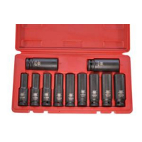 Coffret de 11 Douilles à Chocs Longues 1/2" Haute Résistance Coffret de 11 Douilles à Chocs Longues 1/2" Haute Résistance