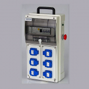 Coffret de chantier 40 A 4P type AC + disjoncteurs 16A C3