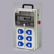 Coffret de chantier 40 A 4P type AC + disjoncteurs 16A C3