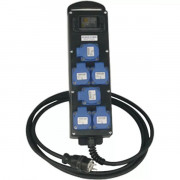 Réglette noire 6 prises 16 A NF Inter.Diff 30mA type AC