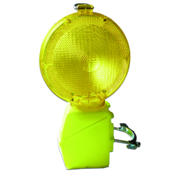 Lampe chantier diffuseur acrylique jaune avec support en métal