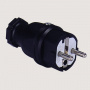 Fiche caoutchouc 230V 2P+T 16A - 3G2,5 - NF/Schuko IP44 et IK10