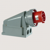 Socle connecteur mural 230V 63A 2P+T IP67 et IK08 avec contact pilote