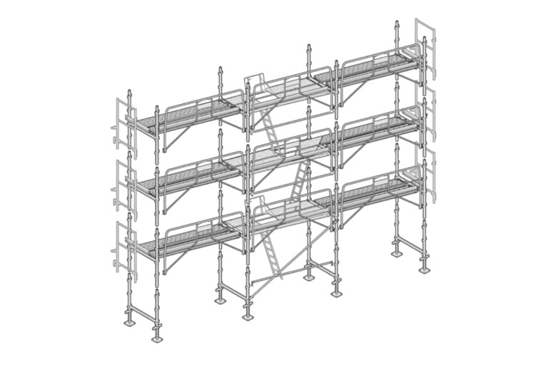 Échafaudage façadier AERIS 45 - Lot 80 m2