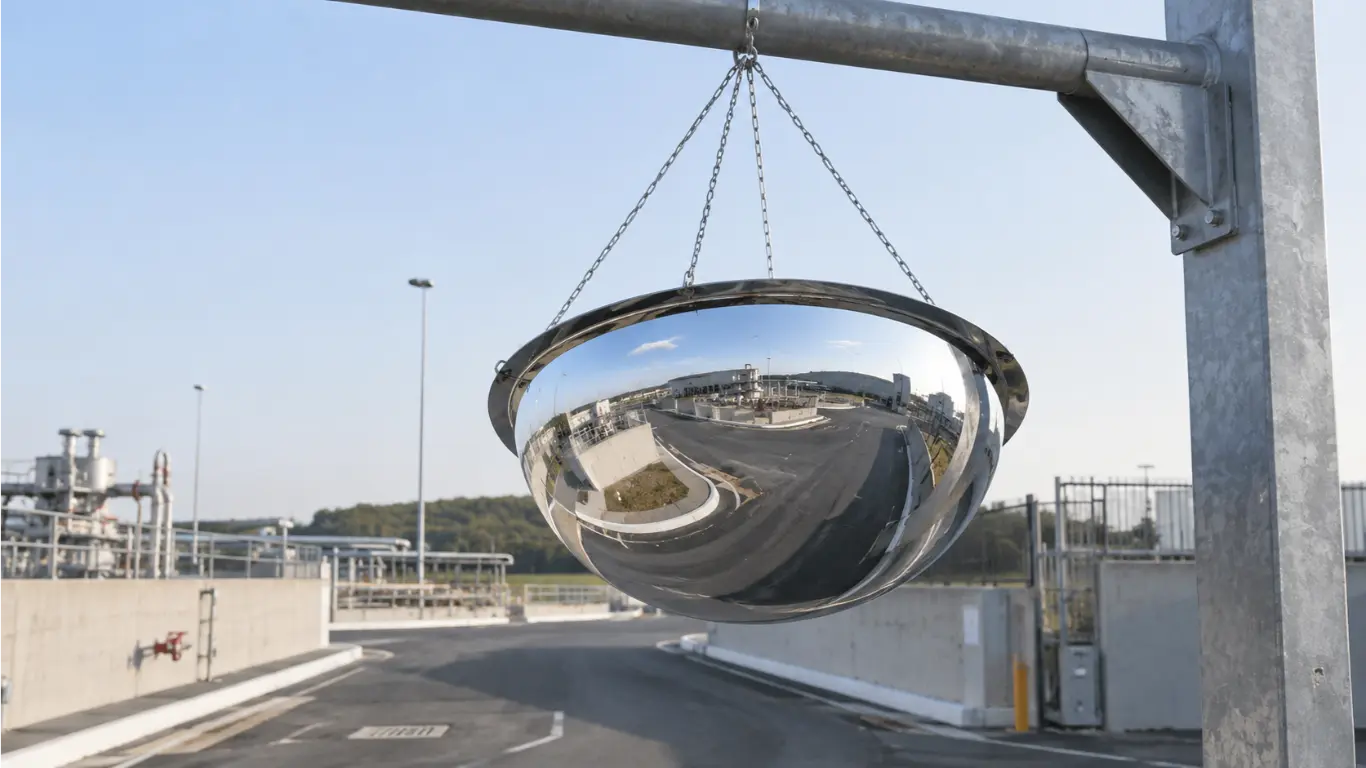 Miroir routier installation