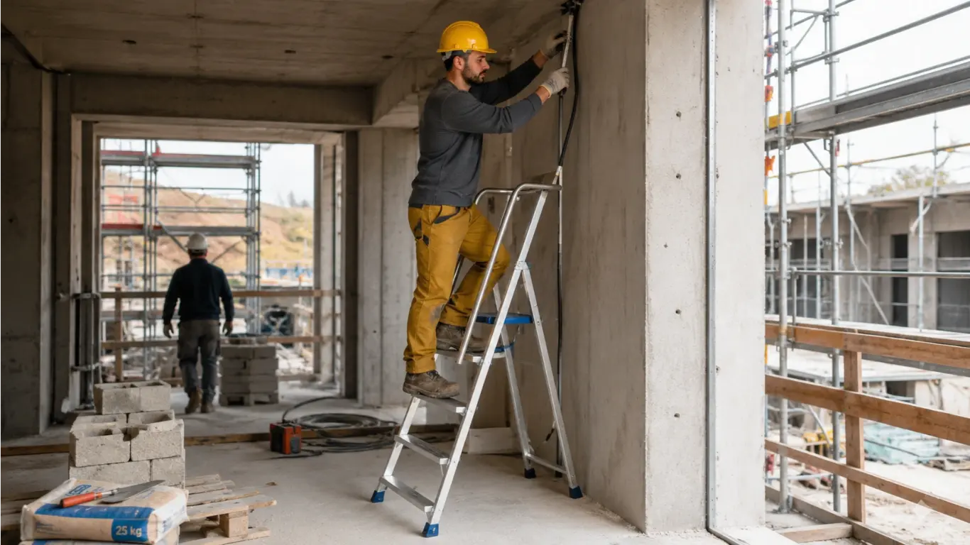 Top 10 erreurs à éviter avec un escabeau sur chantier btp