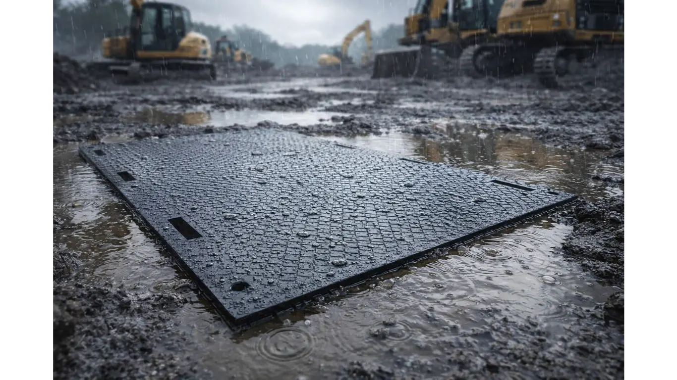 Plaque de roulage composite renforcée pour charges lourdes