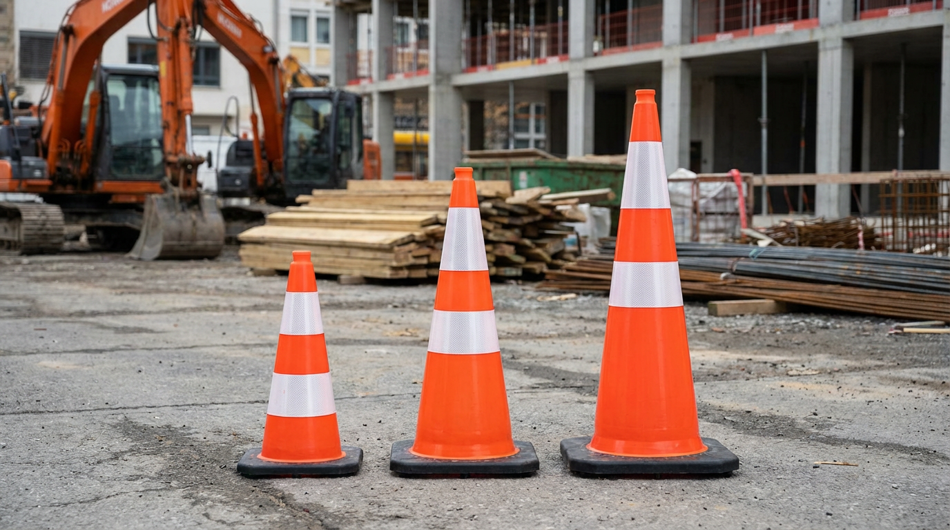 Cônes de signalisation hauteurs 50, 75 et 100 cm