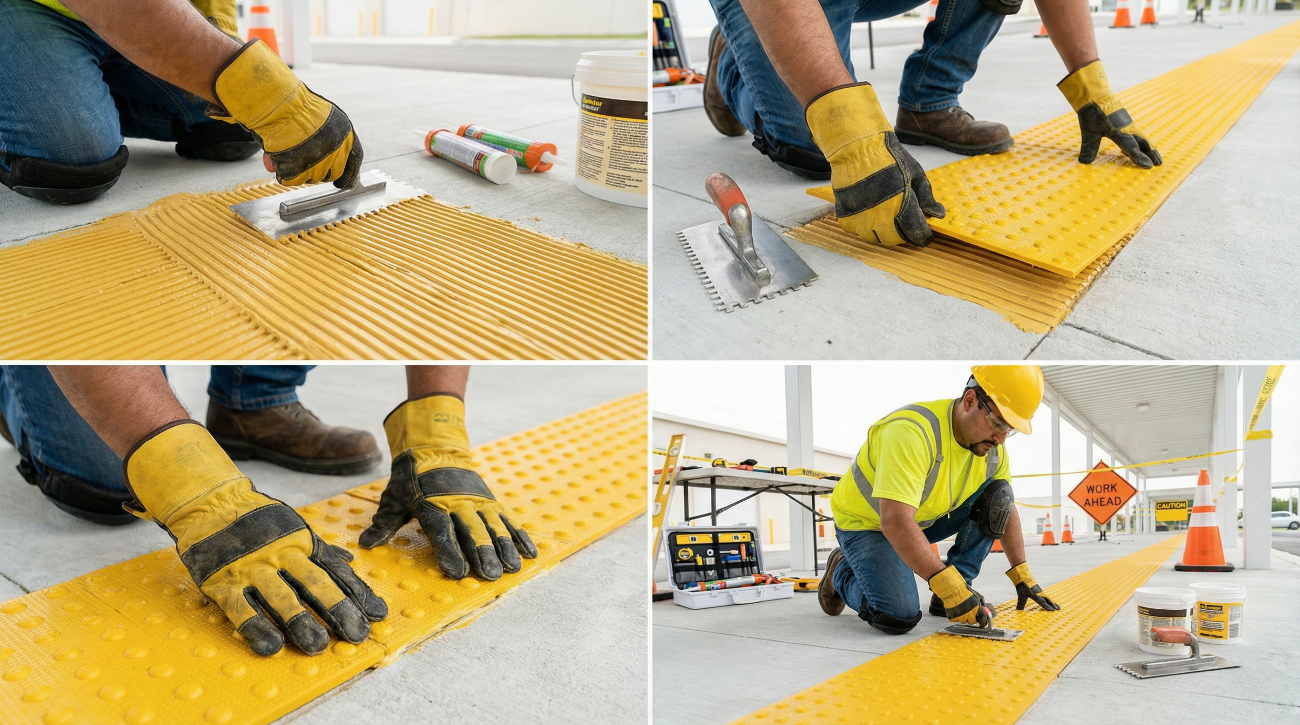 Guide collage bandes podotactiles