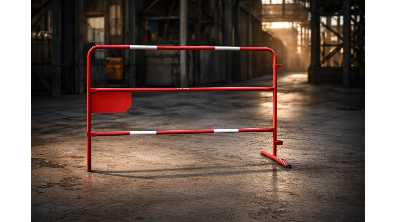 Barrière de chantier délimitant une zone à risque