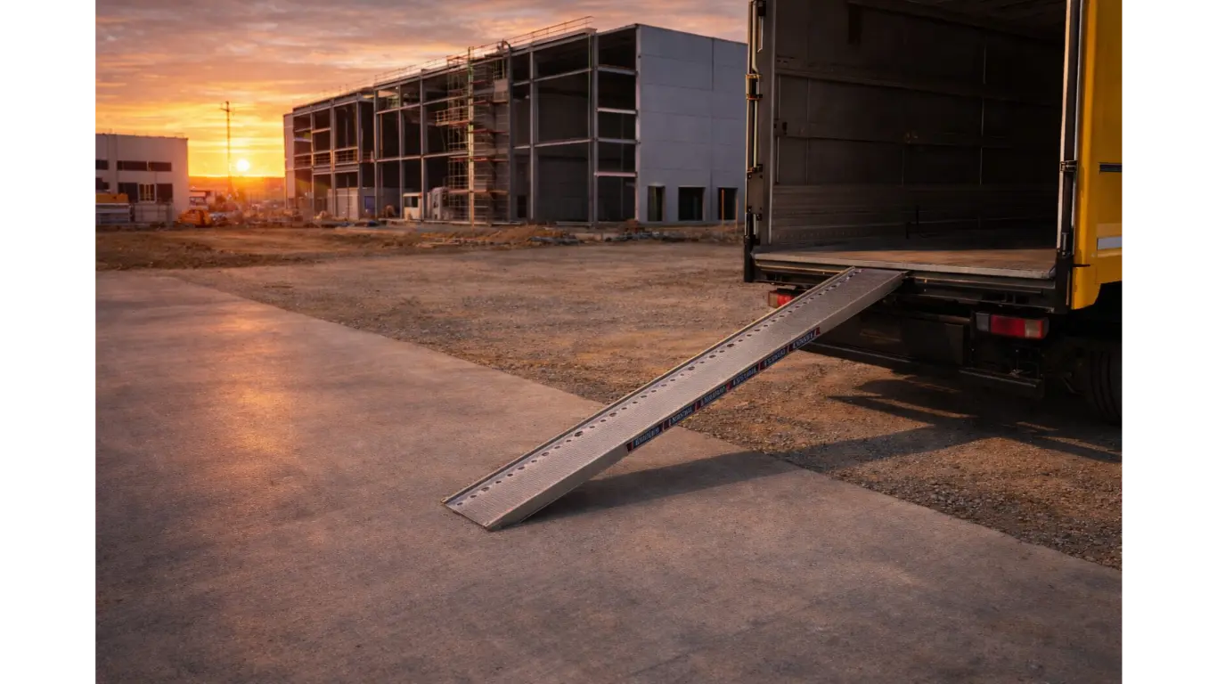 Rampe de chargement professionnelle sur chantier