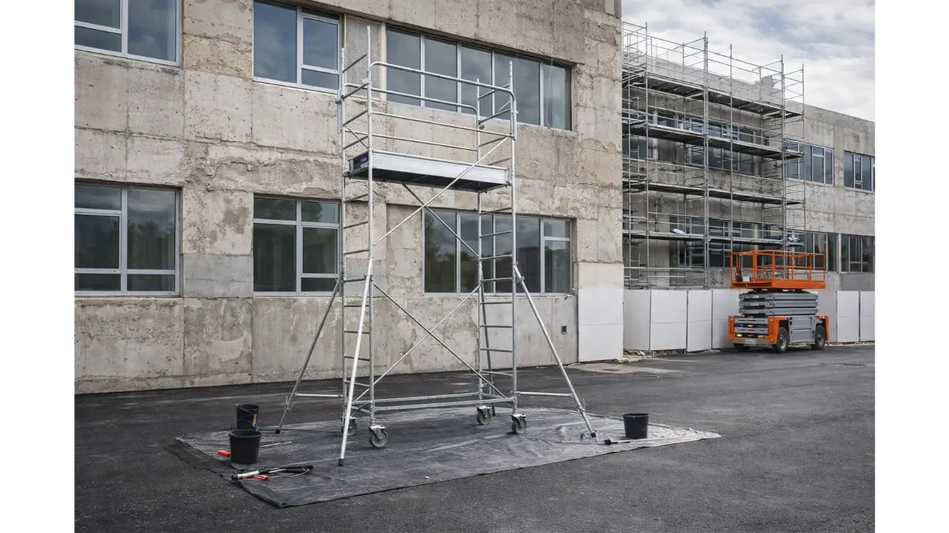 Montage correct garde-corps échafaudage