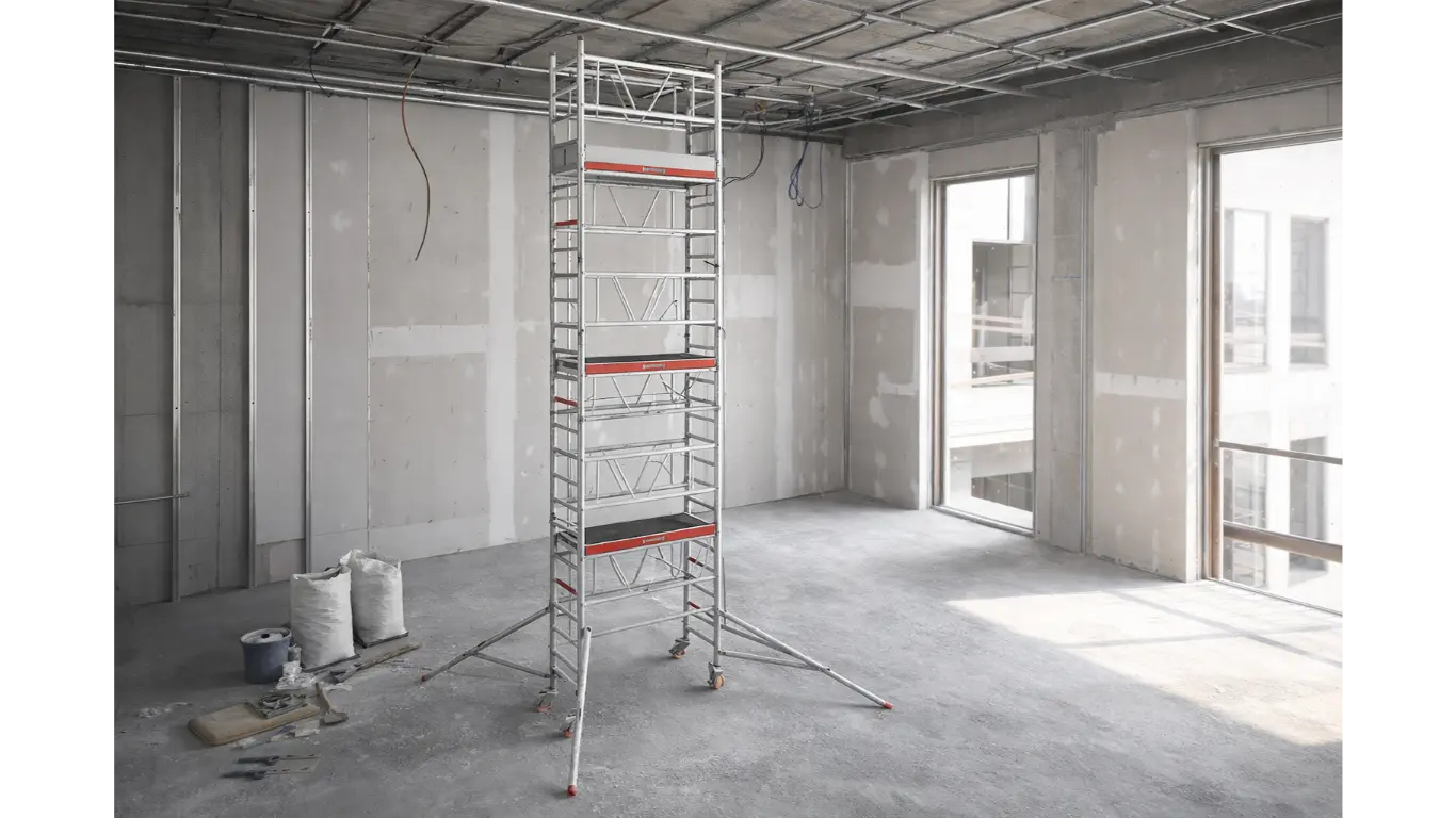 Équipements de protection collective sur échafaudage roulant