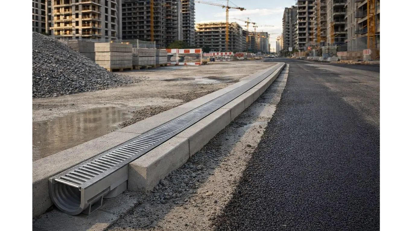 Caniveaux modernes pour drainage efficace