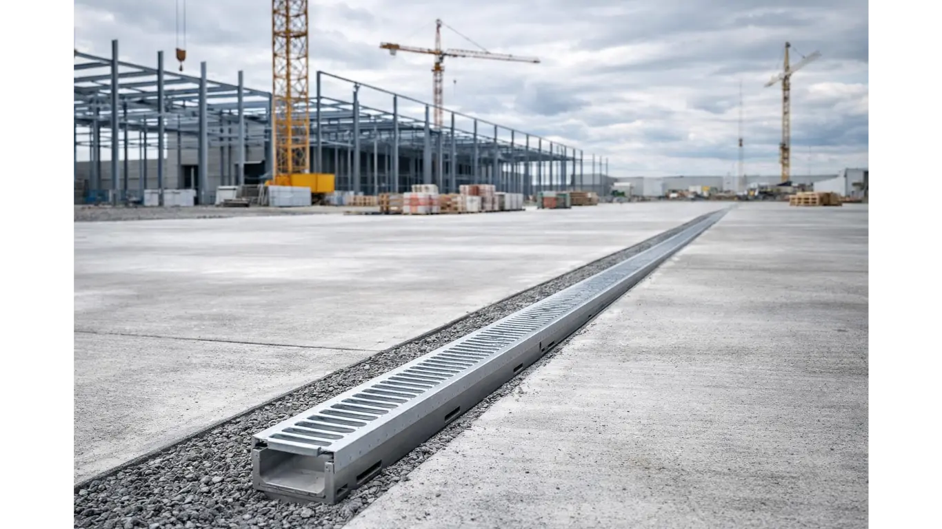 Exemple de caniveau en zone urbaine