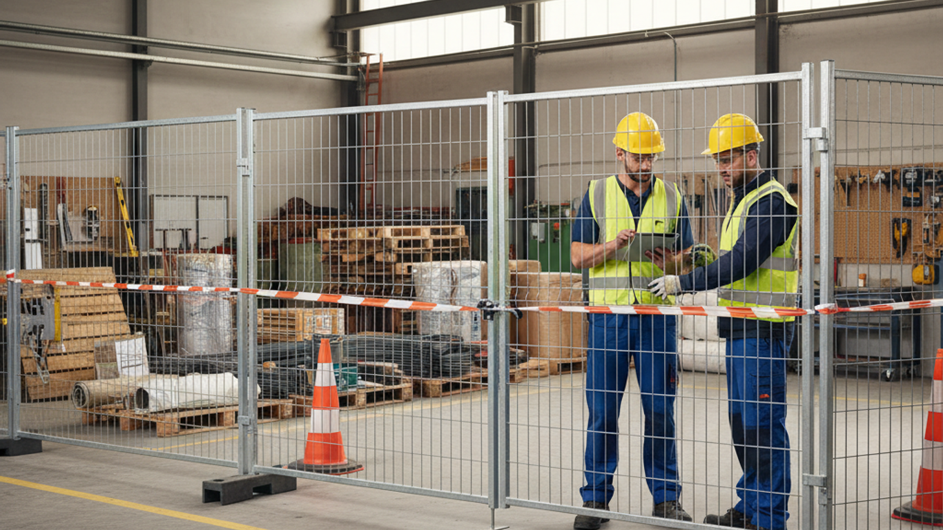 Ancrage et fondation d'un portail de chantier